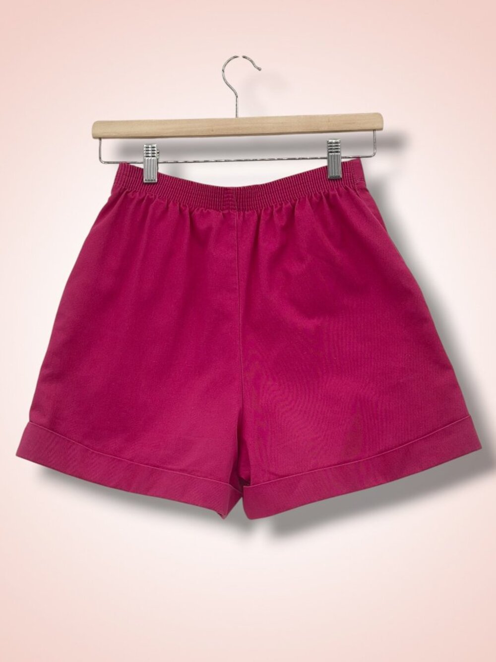 Classics by Haggar Pleated‎ High Waist Linen Blend Cuffed Shorts Pink 8 - Picture 4 of 5
